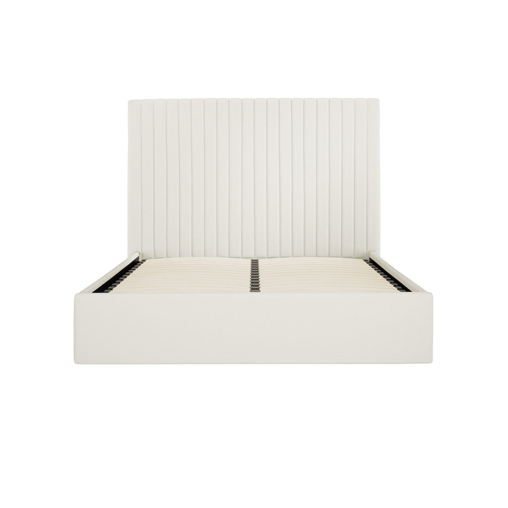 Berlin Milk Velvet Tall Ottoman Double Bed
